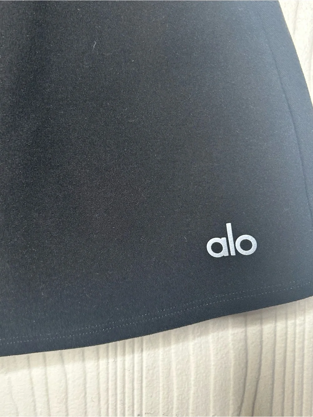 ALO Yoga Black Skater Circle Skirt with Subtle Logo